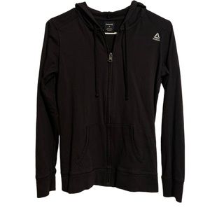 Reebok Active Zip Up Black Sweater with Hoodie Women's Size S